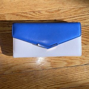 Fendi Blue and White Envelope Wallet with Silver Accent